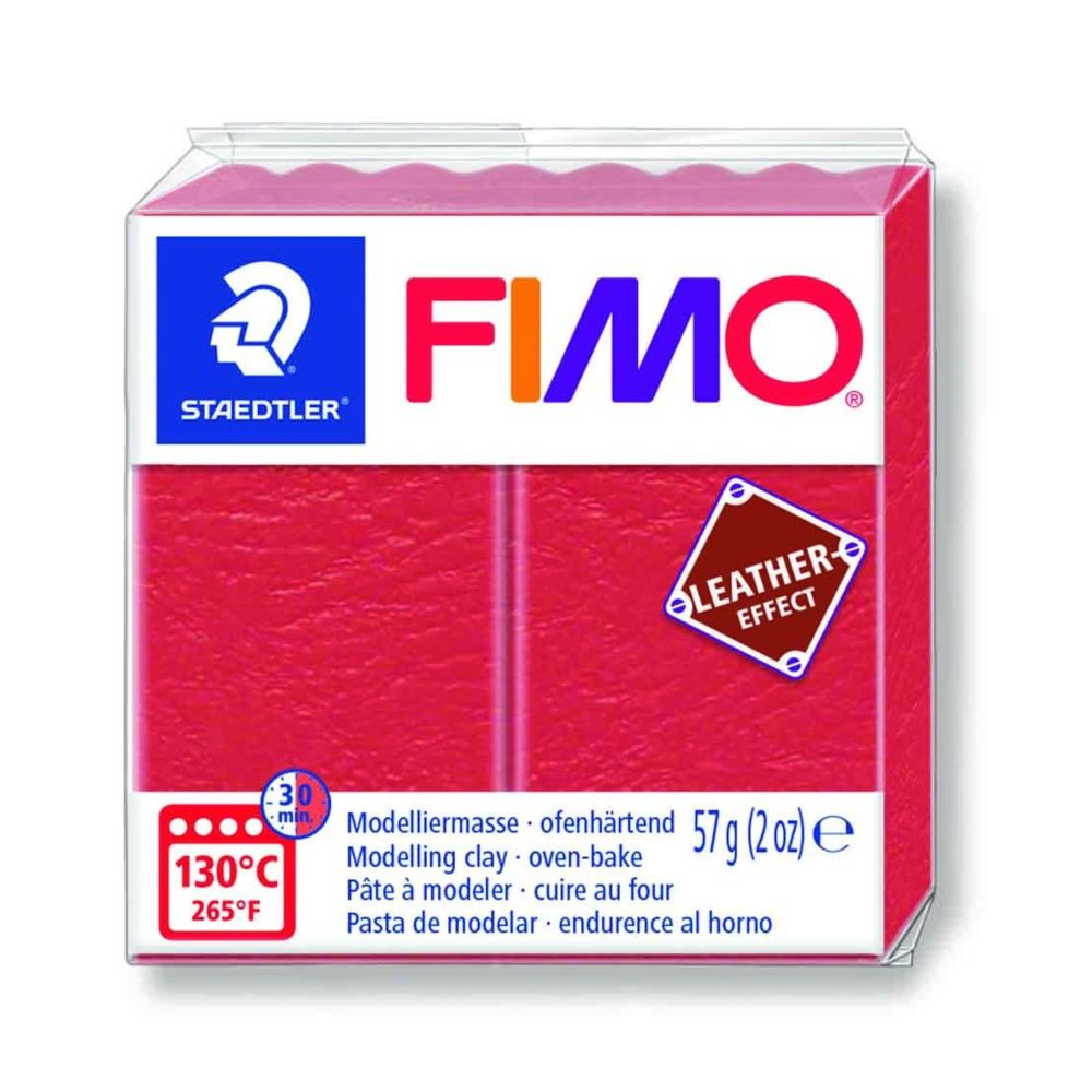 Fimo - Pâte Fimo Cuir 57 g Leather Effect Rouge 8010.249 - Fimo - Modelage