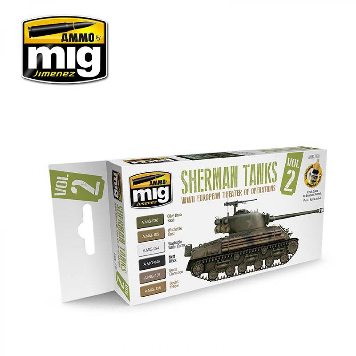 Mig Jimenez Ammo - Peintures Set Sherman Tanks Vol. 2 Wwii European Theater Of Operations - Accessoires maquettes