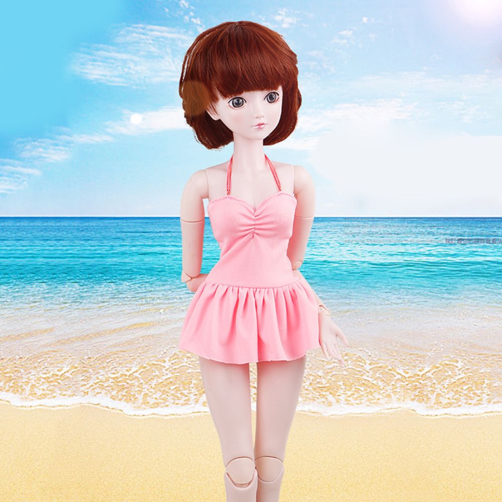 marque generique - Maillots de bain une pièce à la mode maillot de bain à la mode pour 1/3 bjd sd poupée rose - Poupons