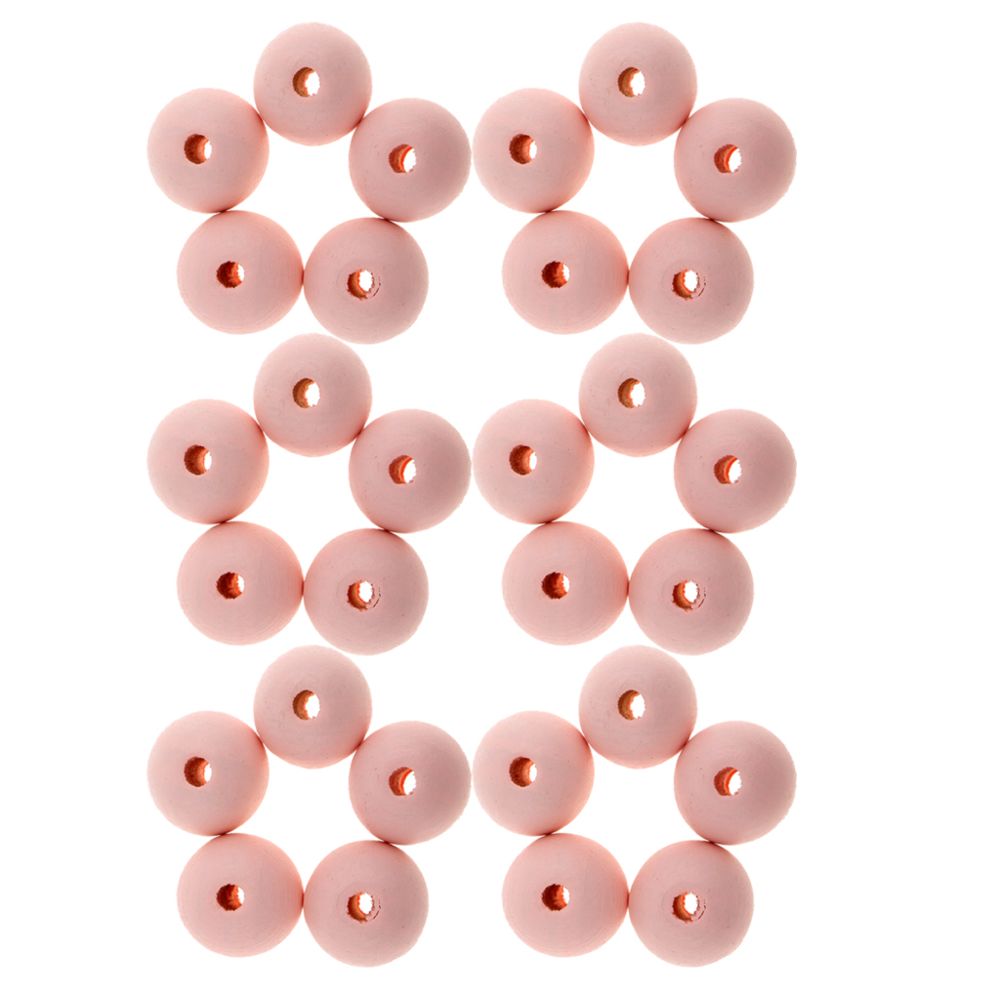 marque generique - 30 pièces perles rondes en bois bricolage bijoux artisanat fabrication 18mm perles en vrac # 8 - Perles