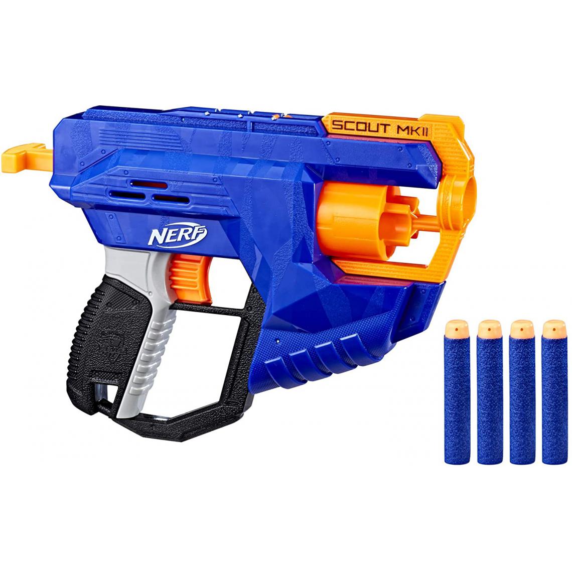 Nerf - pistolet élite Scout MKII et flèchettes élite Officielles bleu orange - Jeux d'adresse