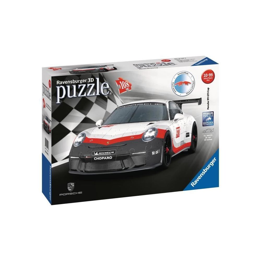 marque generique - PUZZLE - Puzzle 3D Porsche 911 GT3 Cup 108 pieces - Animaux