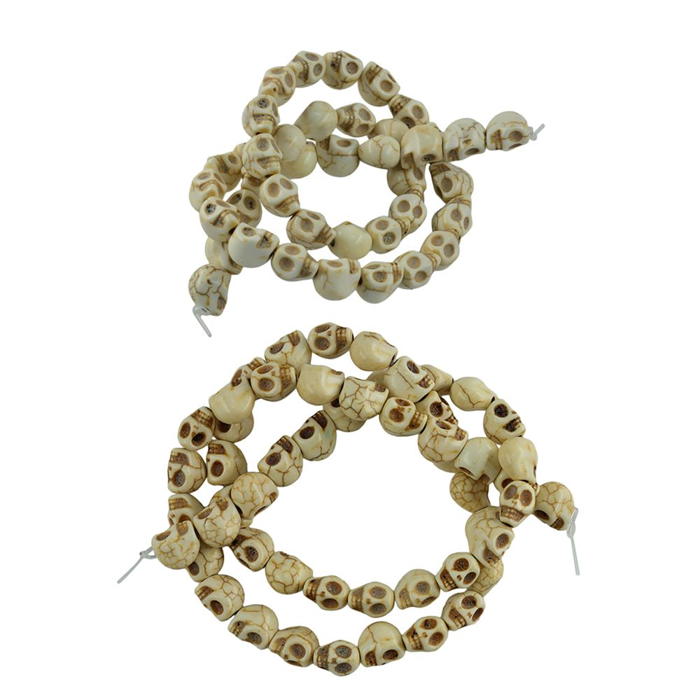 marque generique - Perles Turquoise Sculpté Crânes Howlite DIY - Perles