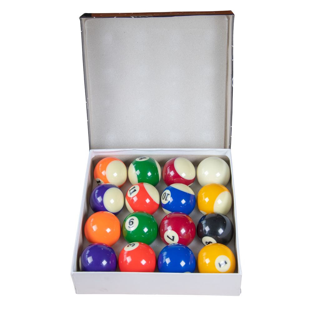 Jt2D - Set de 16 Boules de Billard Américain en résine (57mm) 15 boules multicolores numérotées - Accessoires billard