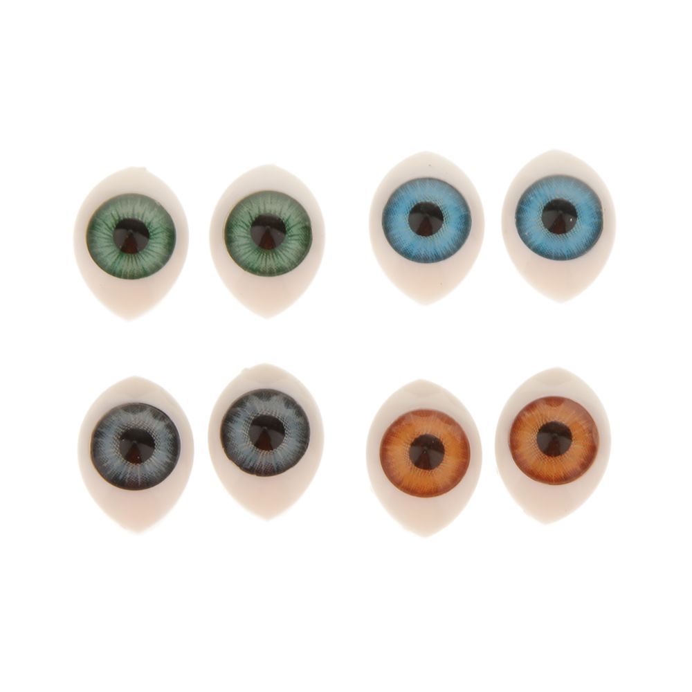 marque generique - 8 pcs 4 couleur ovale creux yeux en plastique pour poupées masque diy 8mm - Animaux
