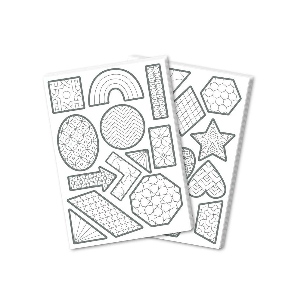 Maildor - Set de gommettes personnalisables - 20 planches - Géométrie - 14,8 x 21 cm - Jeux éducatifs