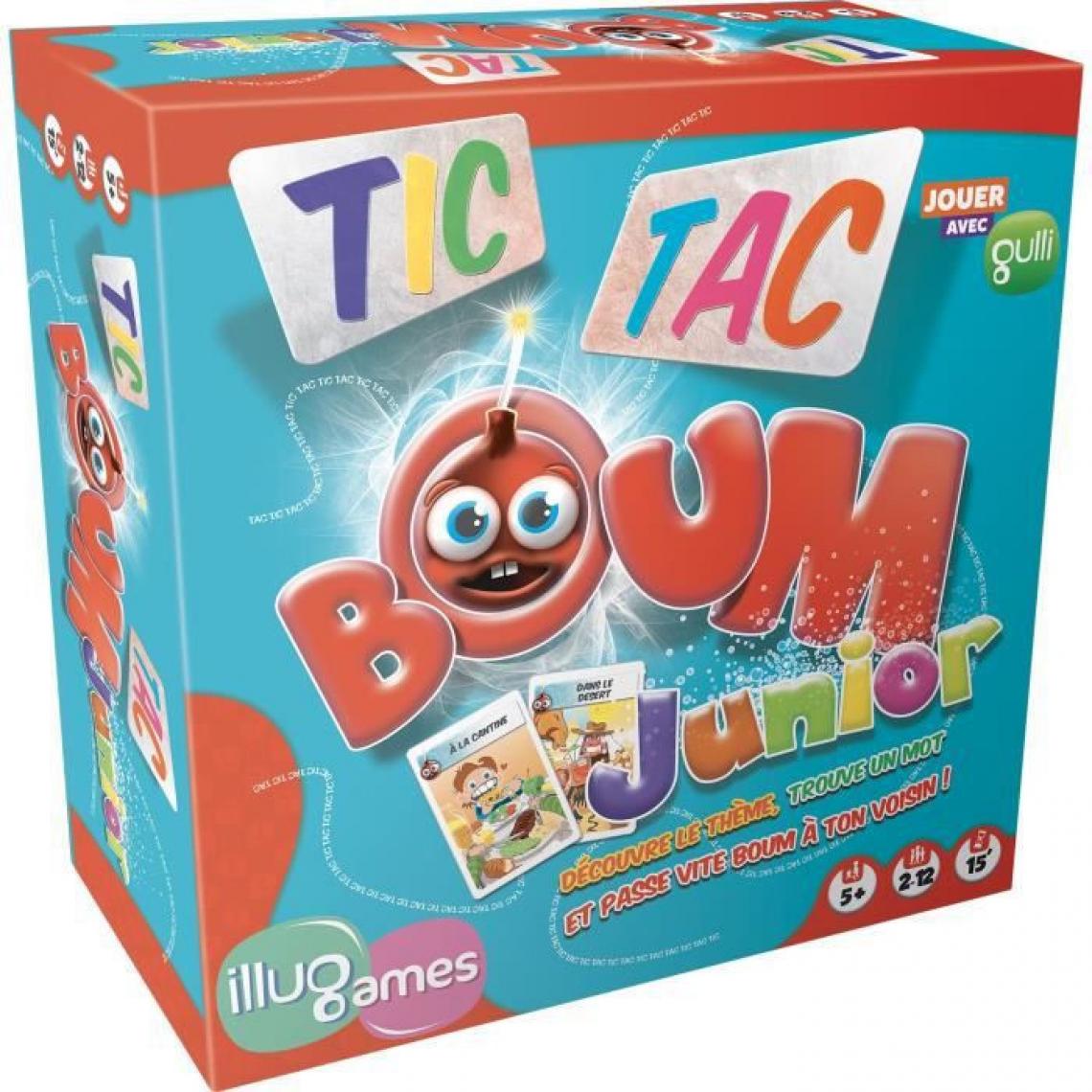 Asmodee - Tic Tac Boum Junior - Illugames - Asmodee - Jeu de société - Jeu enfant - Jeu de mots - Jeux de stratégie