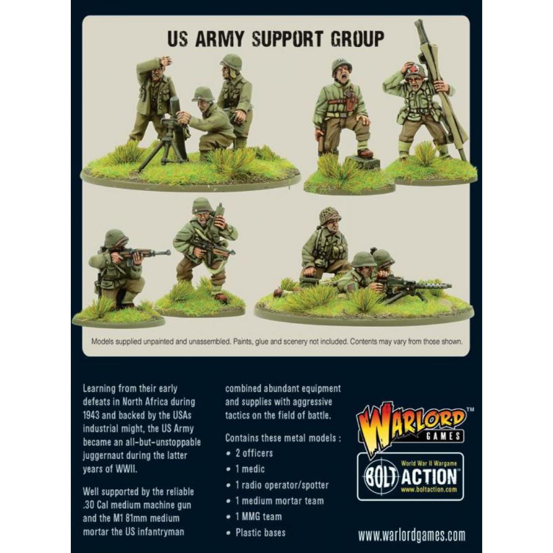Warlord Games - Groupe de soutien de l'armée américaine - Figurines militaires