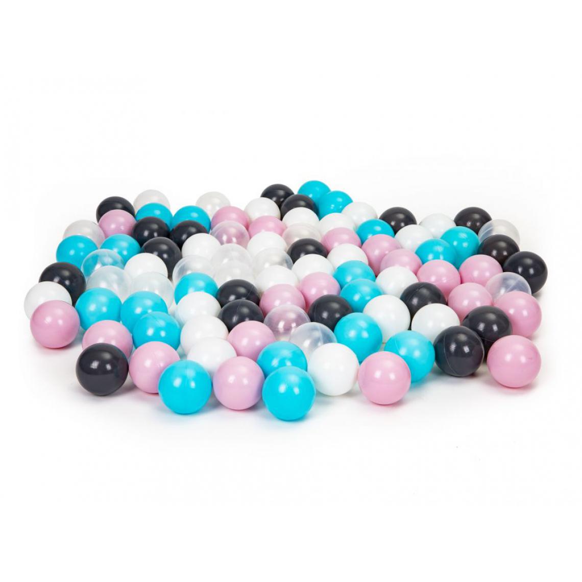 Hucoco - MSTORE - Jeu de balles pour piscine sèche - 3 ans+ - 100 pièces - Balles colorées pour tente - Blanc - Jeux d'éveil