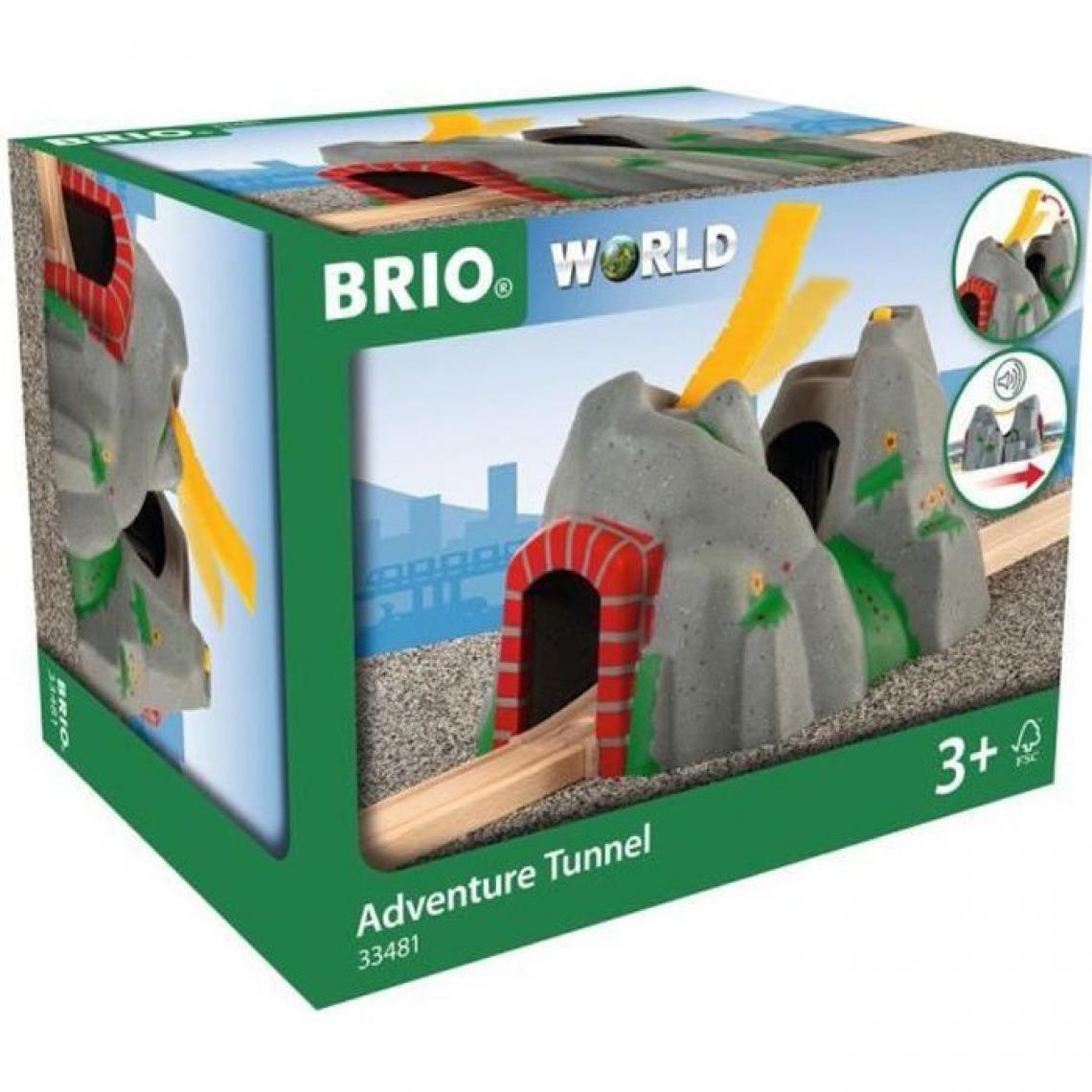 BRIO - Brio World Tunnel d'Aventures - 4 sons - Accessoire pour circuit de train en bois - Ravensburger - Mixte des 3 ans - 33481 - Briques et blocs