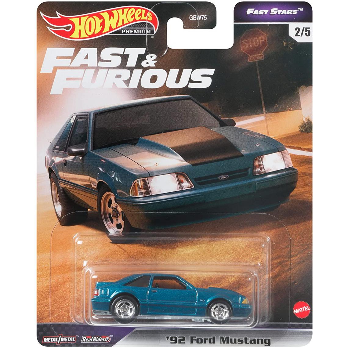 Hot Wheels - véhicule Fast & Furious '92 Ford Mustang - Voiture de collection miniature