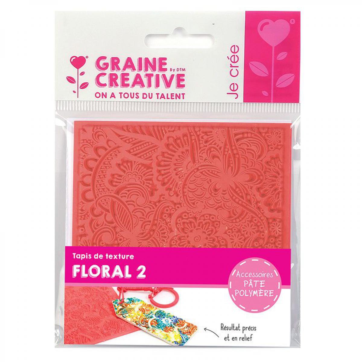 Graines Creatives - Tapis de texture pour Fimo - Floral 2 - Modelage