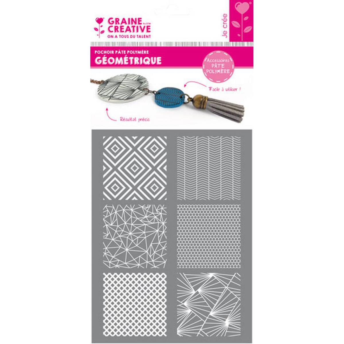 Dtm Loisirs Creatifs - Pochoir silkscreen pour pâte polymère Géométrique - Graine créative - Modelage