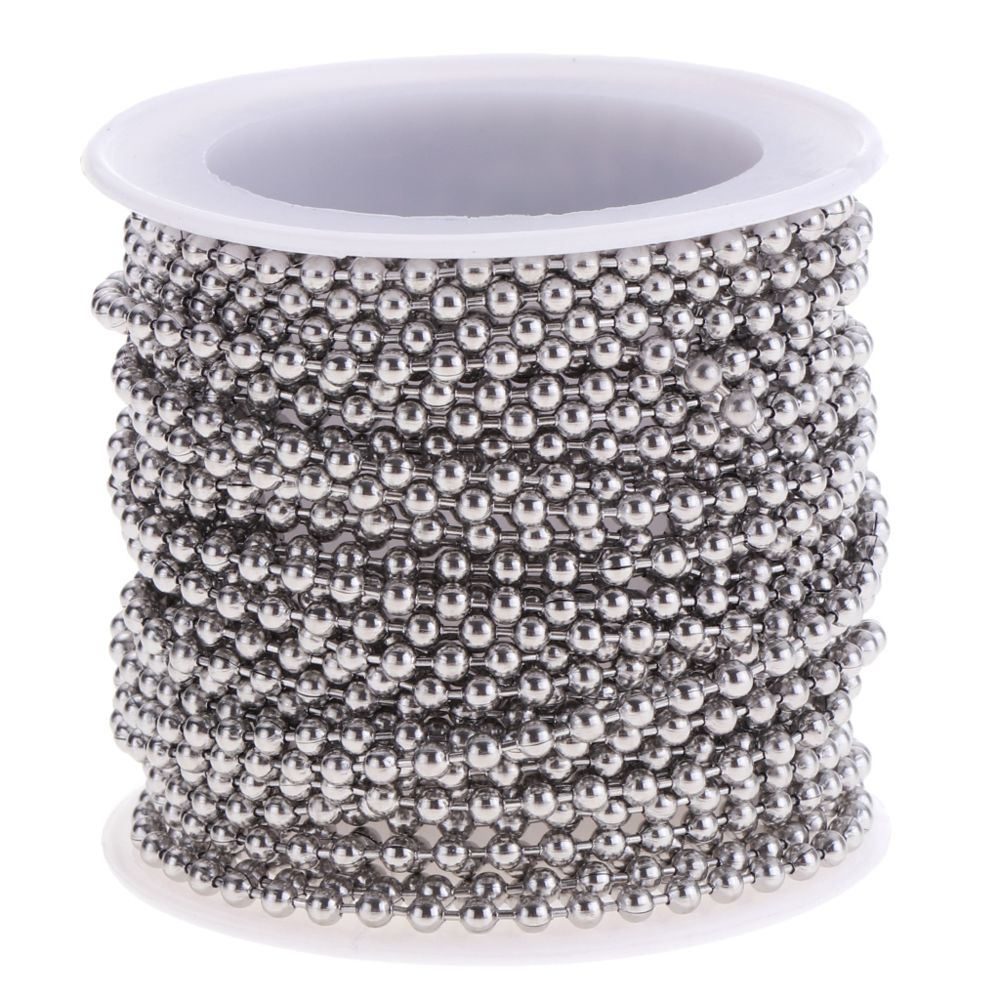 marque generique - 1 rouleau 12 mètres en acier inoxydable perles boule chaîne pour l'artisanat bricolage bijoux - Perles