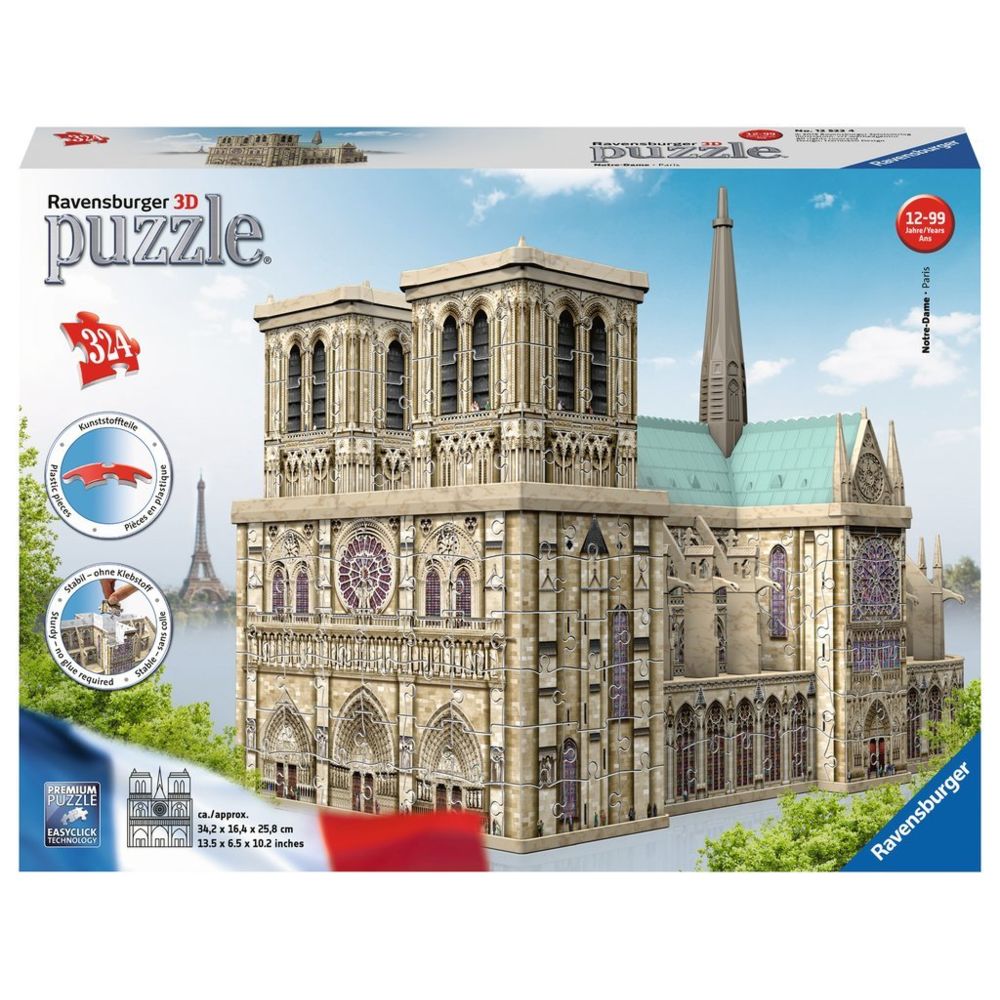 Ravensburger - Puzzle 3D Notre-Dame de Paris - 12523 - Animaux