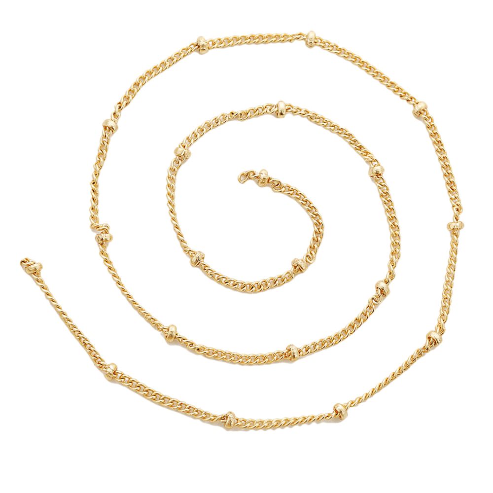 marque generique - 5 mètres perles collier pendentif chaîne diy bijoux faisant des conclusions or - Perles