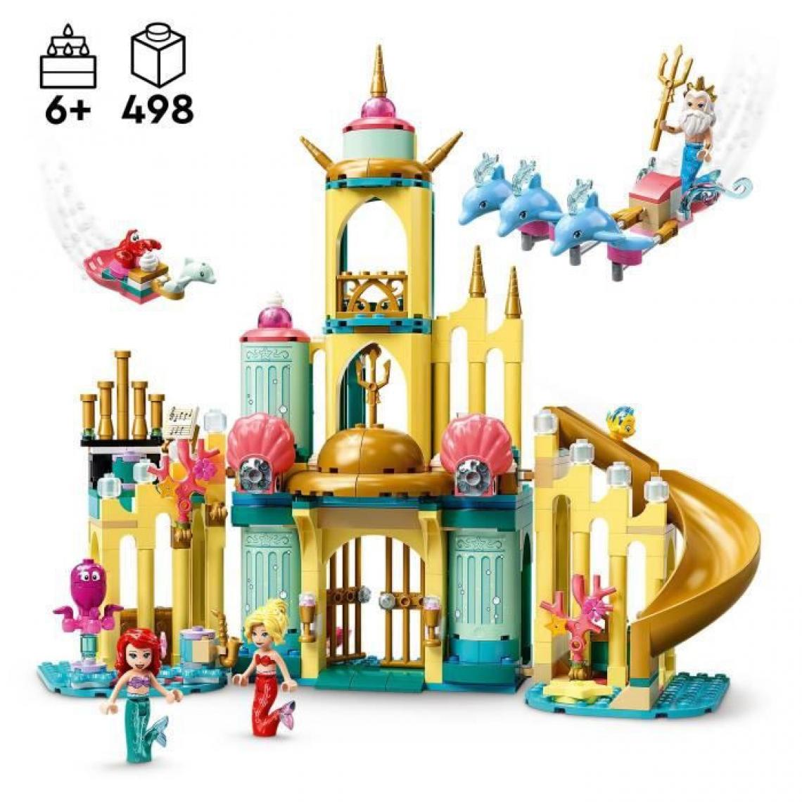 Lego - LEGO 43207 Disney Le Palais Sous-Marin D'Ariel, Ensemble a Construire Château de Princesse, Avec Mini Poupée La Petite Sirene - Briques et blocs