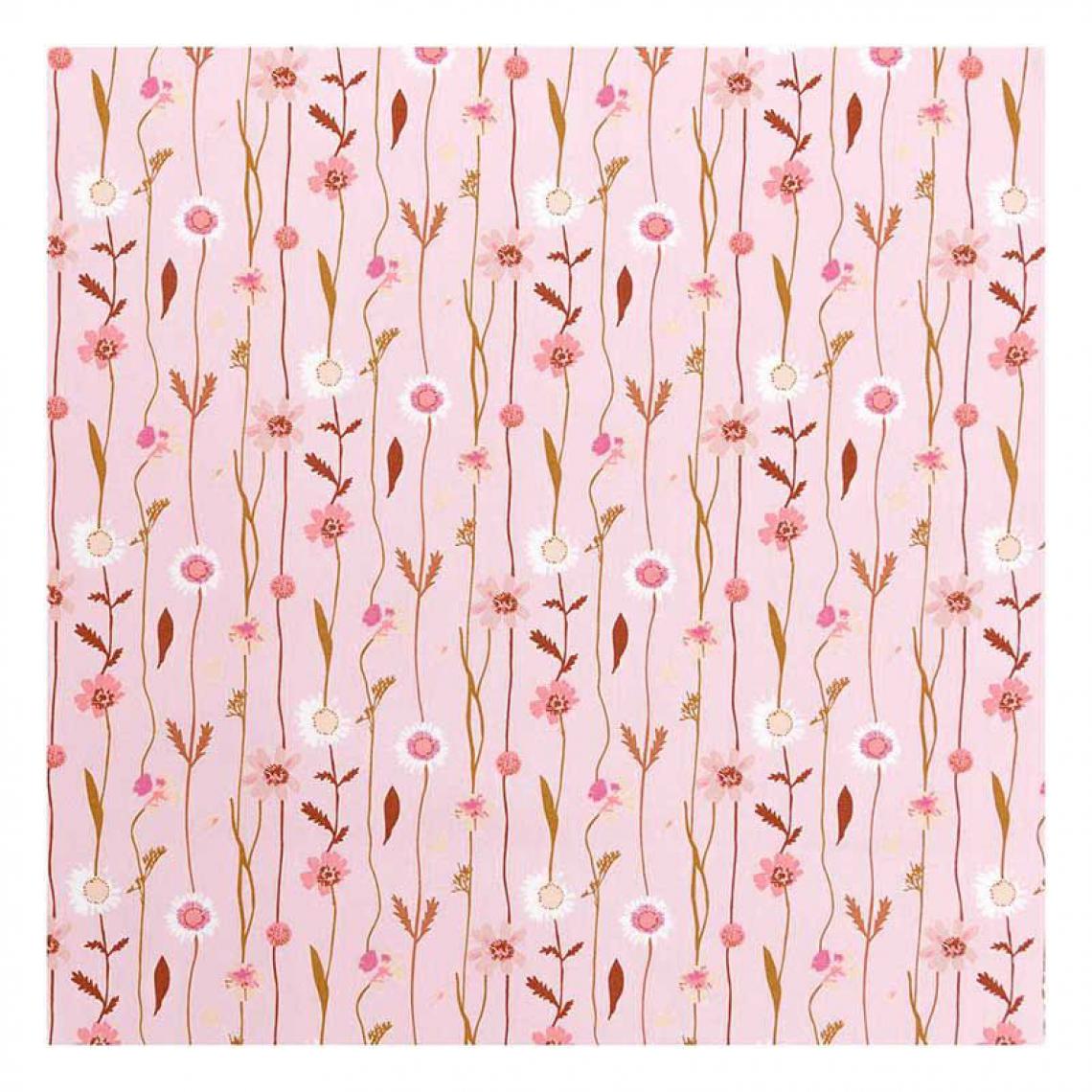 Rico - Tissu en coton fleurs des champs 50 x 140 cm - 122 g / m² - Rose - Dessin et peinture