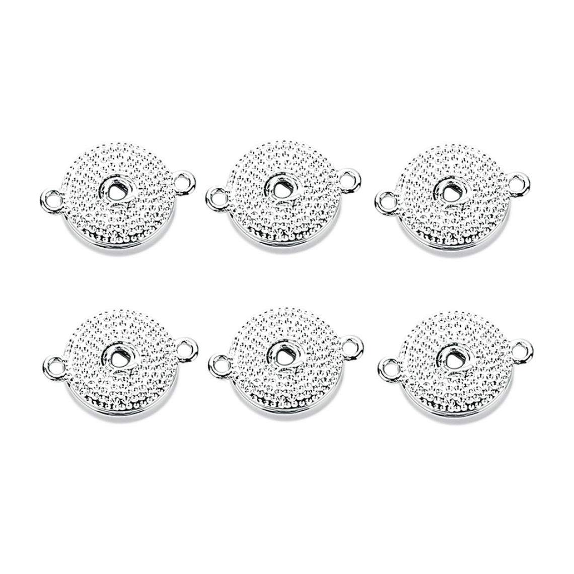 marque generique - Bouton en argent 6 pièces charmes pendentifs pour la fabrication de bijoux double trou - Perles