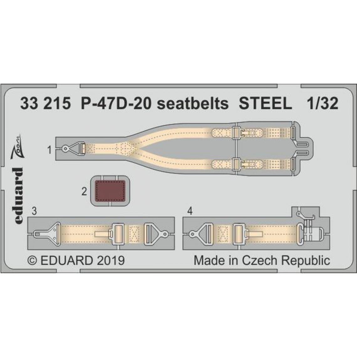 Eduard - P-47D-20 seatbelts STEEL for Trumpeter - 1:32e - Eduard Accessories - Accessoires et pièces