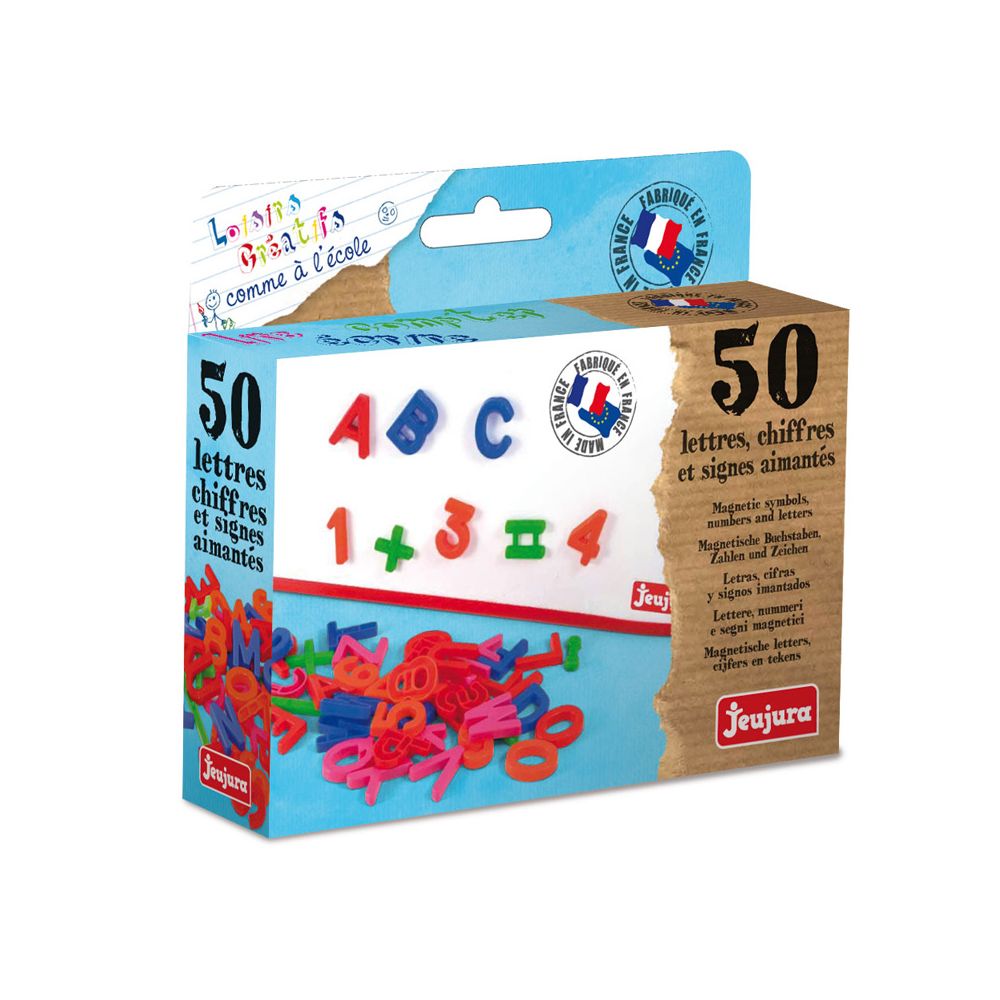 Jeujura - Coffret 50 lettres majuscules Aimantées - Jeux éducatifs