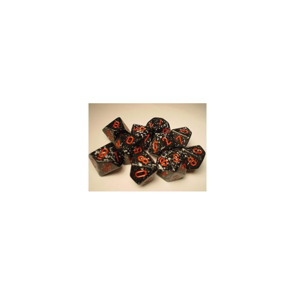 Chessex - Chessex Dice Sets Space Speckled - Ten Sided Die d10 Set (10) - Jeux d'adresse
