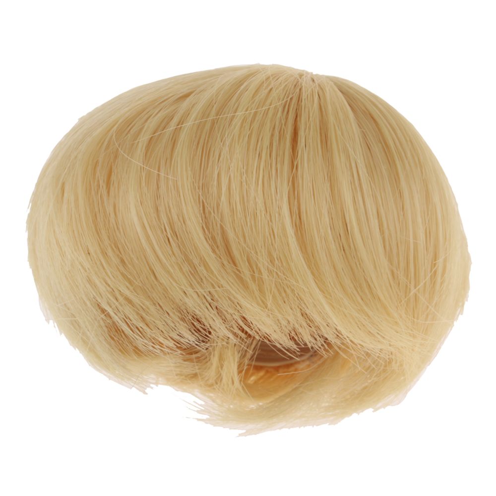 marque generique - mode postiche perruque de cheveux courts doré pour 1/8 bjd poupée bricolage - Poupons