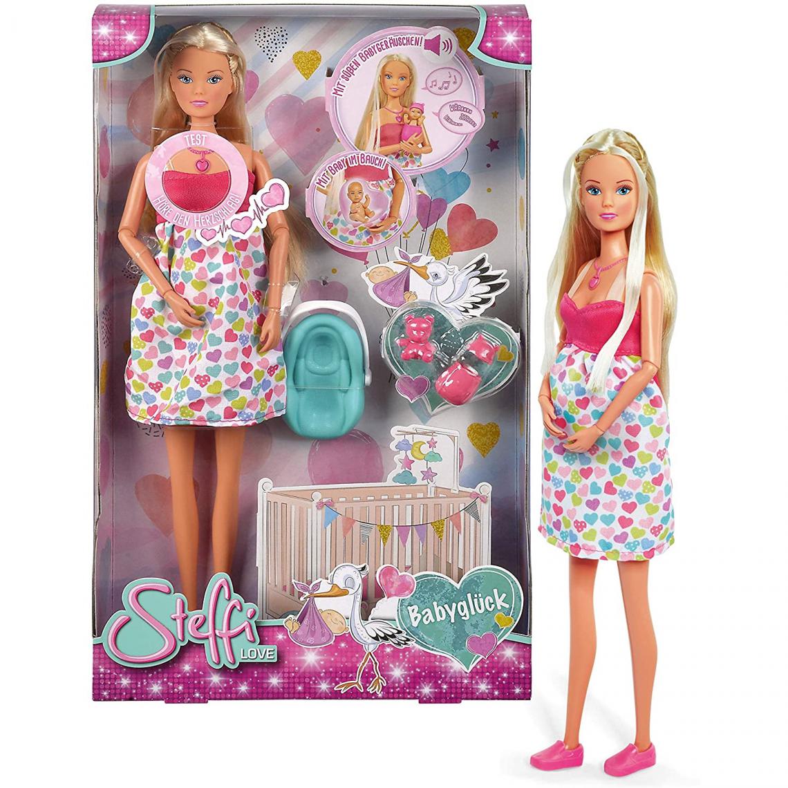 Simba Toys - Simba Toys 105733480 - Steffi Love Babyglück Poupée enceinte avec accessoires - Poupées
