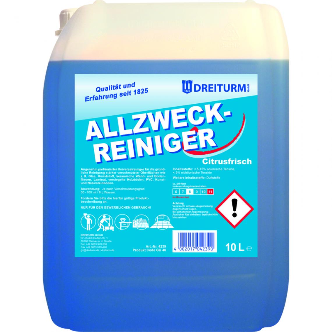 Drei Magier Spiele - DREITURM Nettoyant multi-usages avec ammoniac, 10 litres, () - Cuisine et ménage