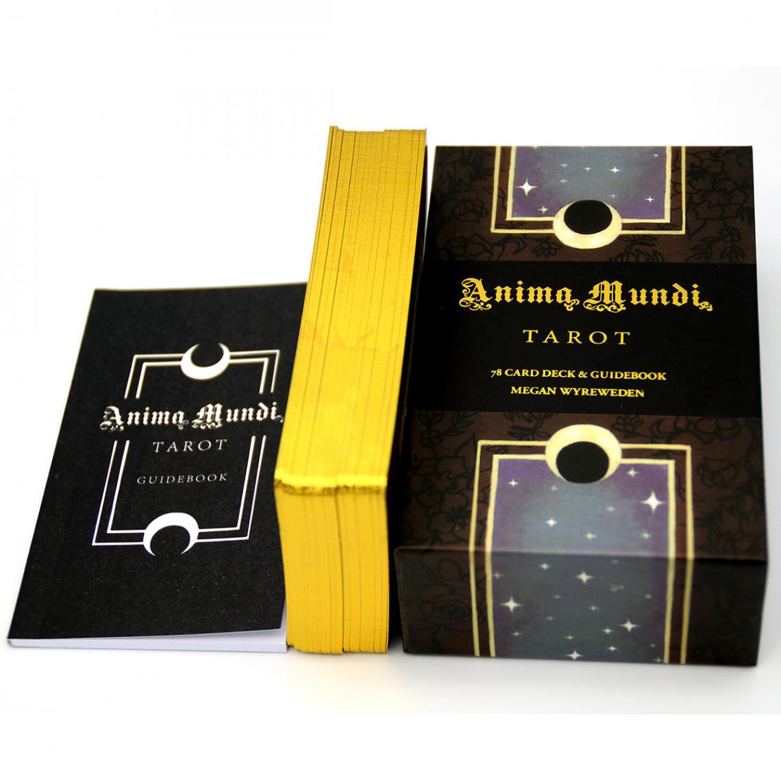 Universal - Tarot 78 Cartes Deck avec Guide Réservation Nature Deck Cave Divination Cartes Pro et Mini Jeu Gold Source | Jeu de Cartes(Le noir) - Jeux de cartes