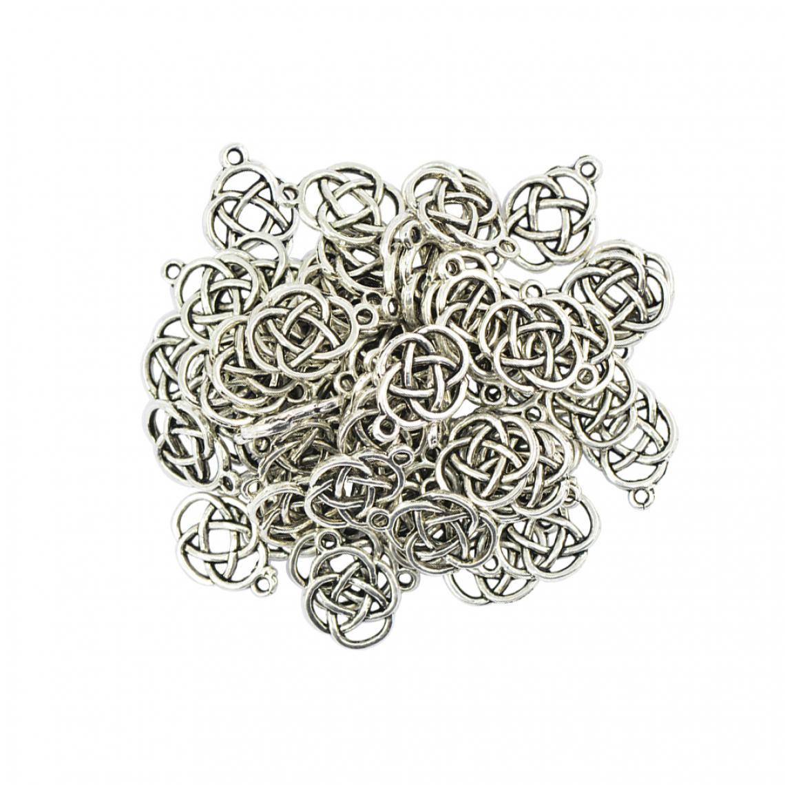 marque generique - Lot de 50 Perles Pendentif en Forme de Noeud Celtique Tibétain Alliage Bricolage Accessoires de Bijoux Bracelet Collier - Perles
