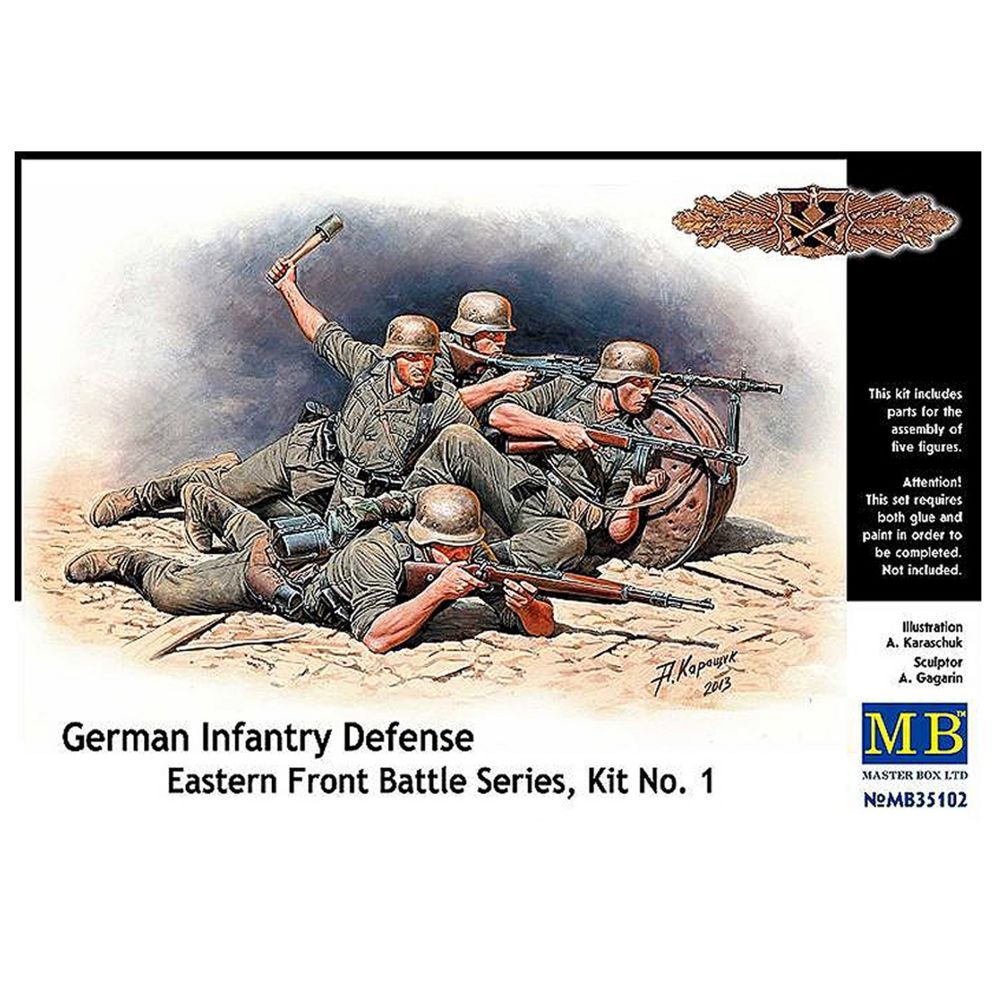 Master Box - Figurines 2ème Guerre Mondiale : Infanterie allemande en défense - Guerriers