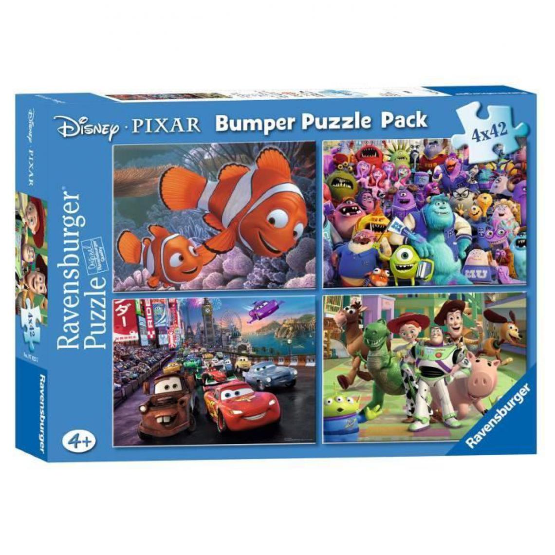 Inconnu - DISNEY PIXAR Puzzle 4 x 42 Pieces, Cars, Monstres et Compagnie, Nemo et Toy Story - Animaux