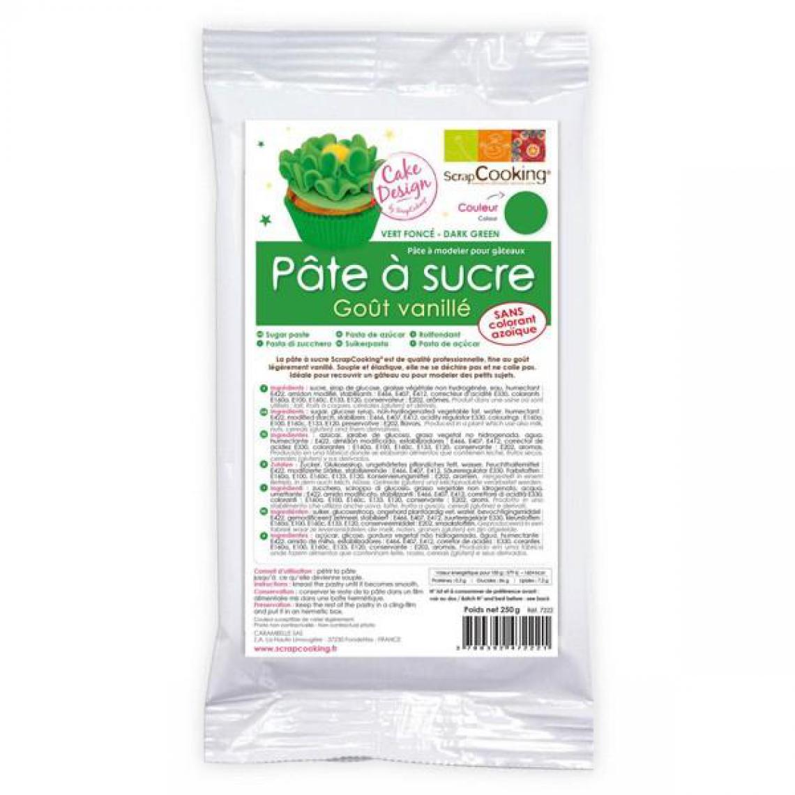 Scrapcooking - Pâte à sucre verte arôme vanille - 250 g - Kits créatifs