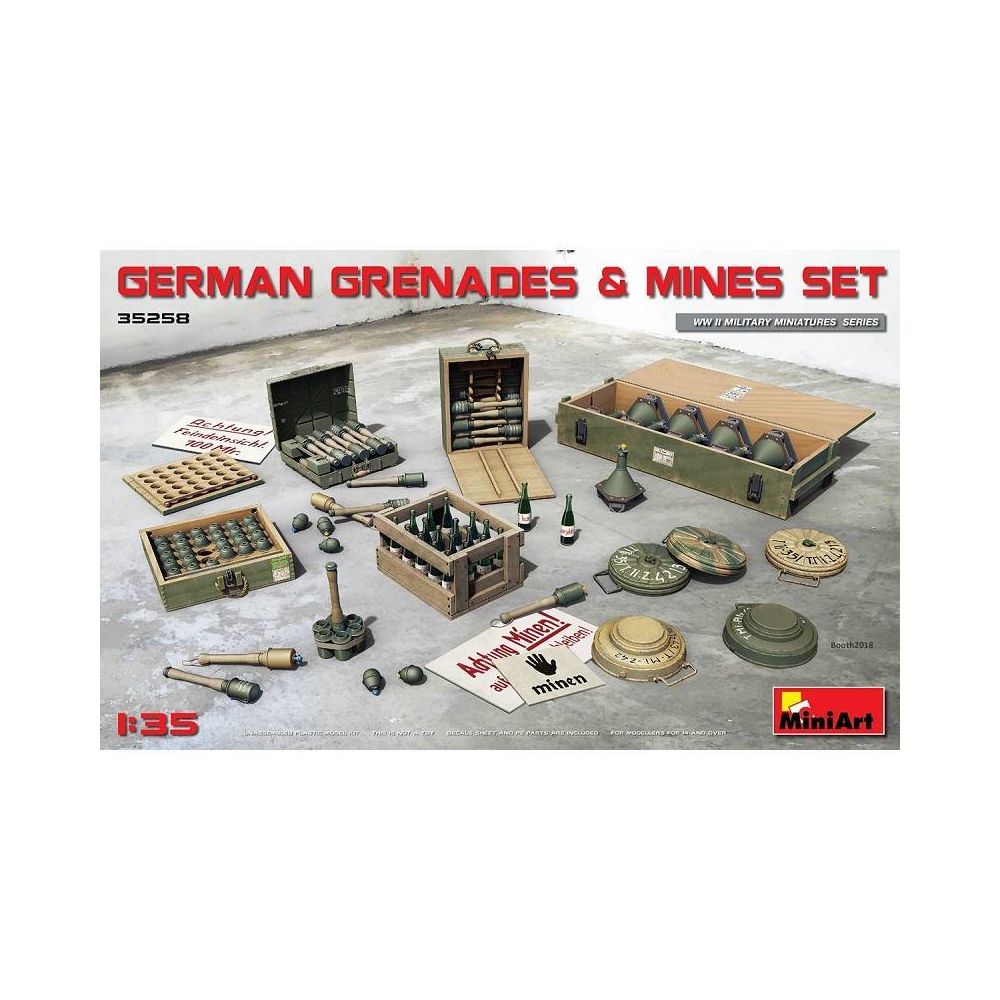 Mini Art - German Grenades & Mines Set - Accessoire Maquette - Accessoires maquettes