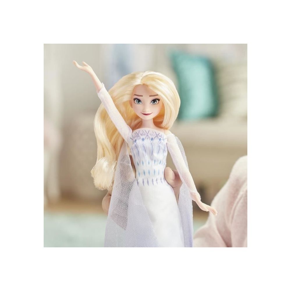 Icaverne - POUPEE Disney La Reine des Neiges 2 - Poupee Princesse Disney Elsa chantante (français) en tenue de Reine - 27 cm - Poupées