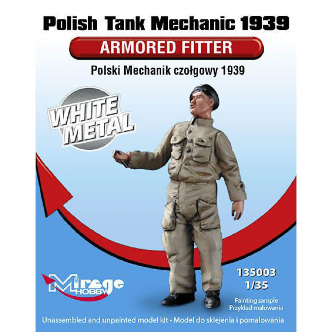 Mirage Hobby - Polish Tank Mechanic 1939 Armored Fitter White Metal- 1:35e - Mirage Hobby - Accessoires et pièces