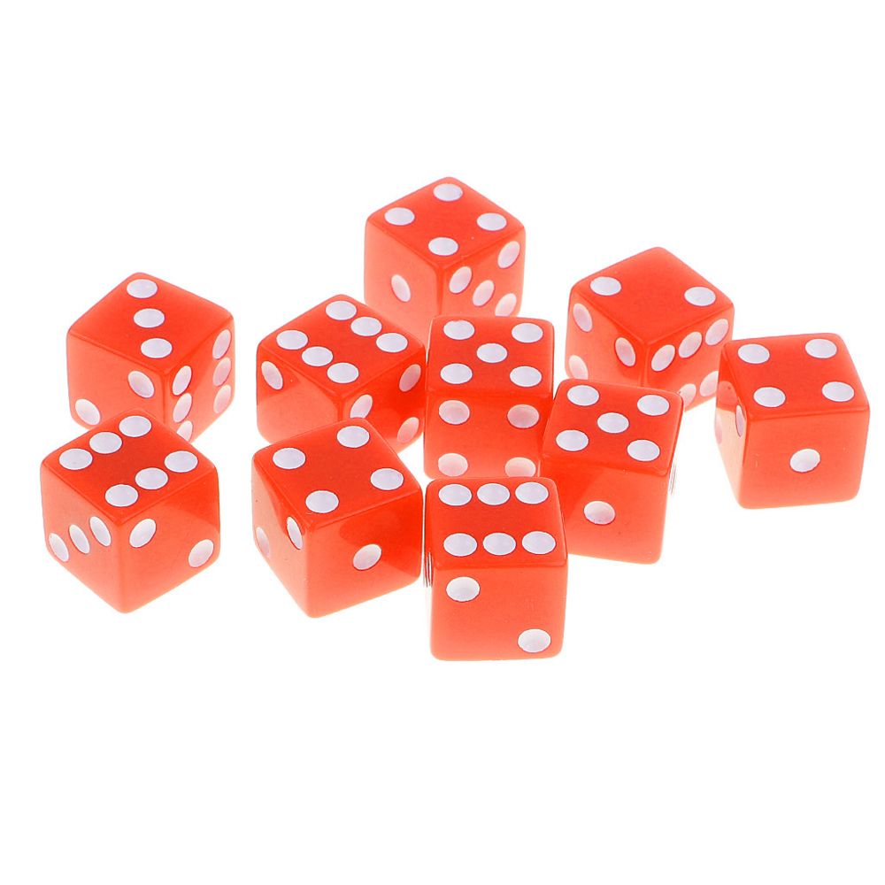 marque generique - 10 pièces en dés à six côtés en dés dés, en forme de jeux rpg, jeu jouet orange - Jeux de rôles