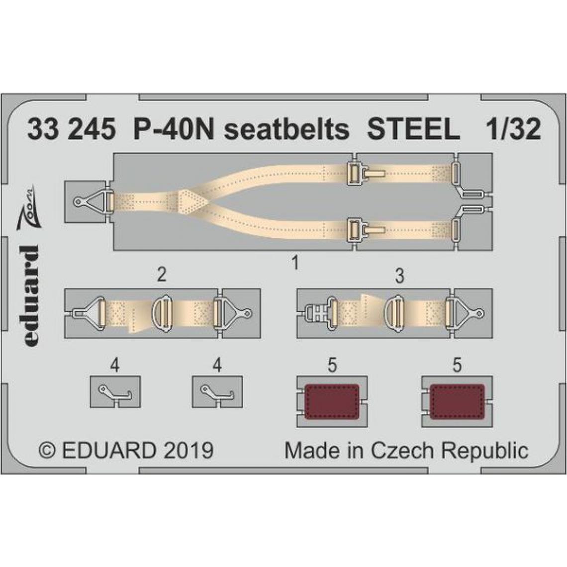 Eduard - P-40N seatbelts STEEL for Trumpeter - 1:32e - Eduard Accessories - Accessoires et pièces