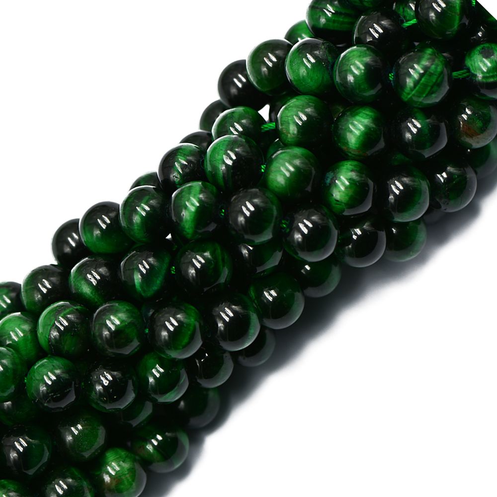 marque generique - Fabrication De Bijoux Oeil De Tigre Vert 8mm Lâche Perles Rondes 15 '' - Perles