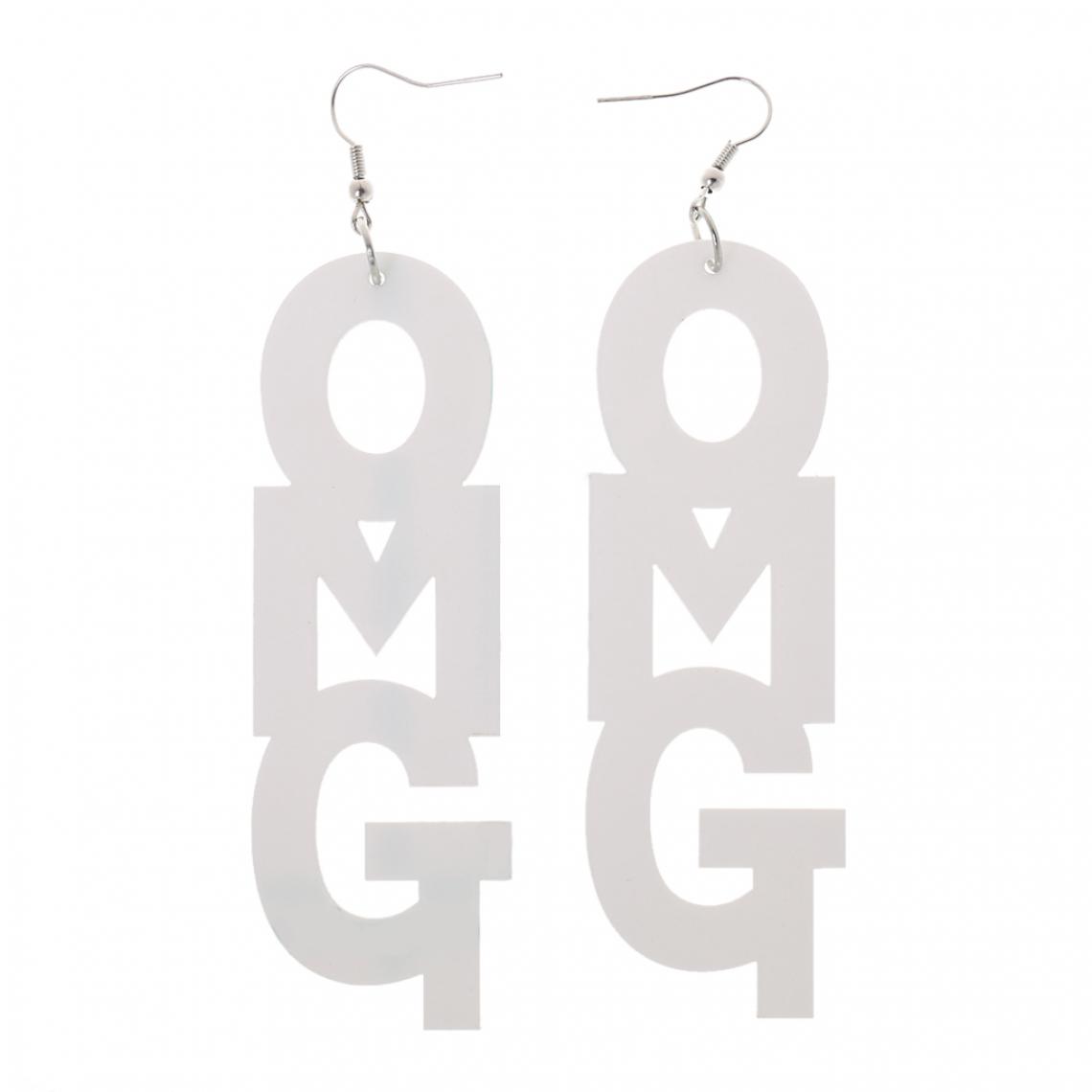 marque generique - Acryliques Grandes OMG Mode Pendentif Boucle D'oreille Accessoire Blanc Cadeau - Perles