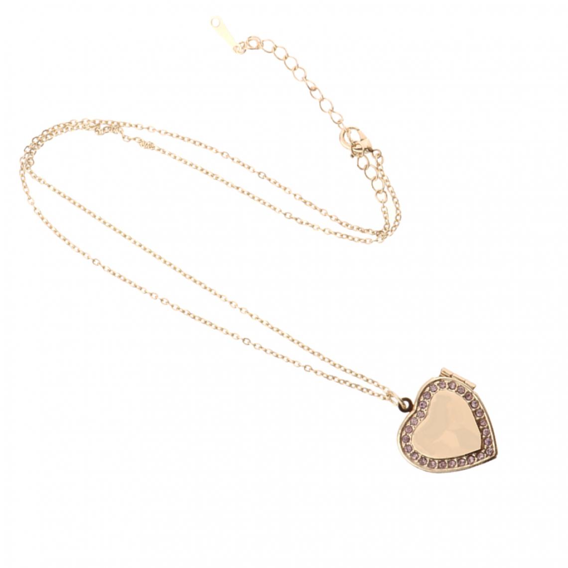 marque generique - Mini collier avec strass coeur photo souvenir Mémoires d'argent - Perles