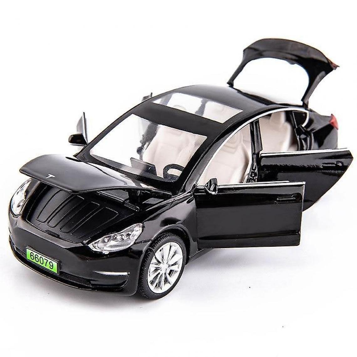 Universal - Modèle 3 noir 1: 32 6 portes en alliage modèle Tesla modèle X avec des lumières simulées et des cadeaux pour enfants jouets musicaux(Le noir) - Voitures