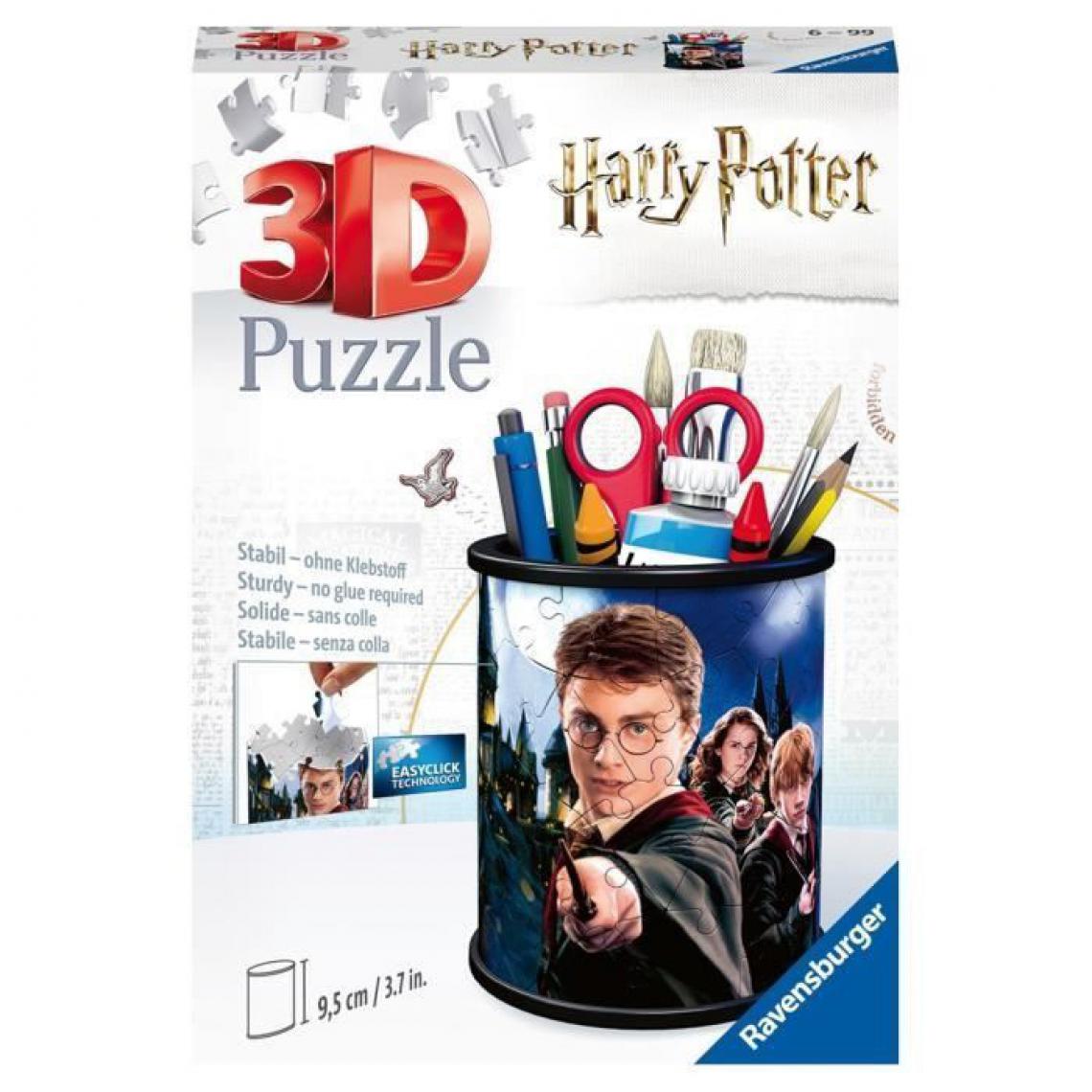 Ravensburger - HARRY POTTER Puzzle 3D Pot a crayons - Ravensburger - Puzzle 3D enfant - sans colle - Pot a crayons 54 pieces - Des 6 ans - Animaux