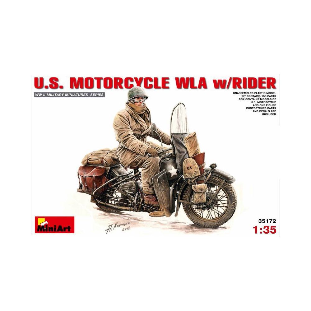Mini Art - Maquette Moto U.s. Motorcycle Wla W/rider - Motos