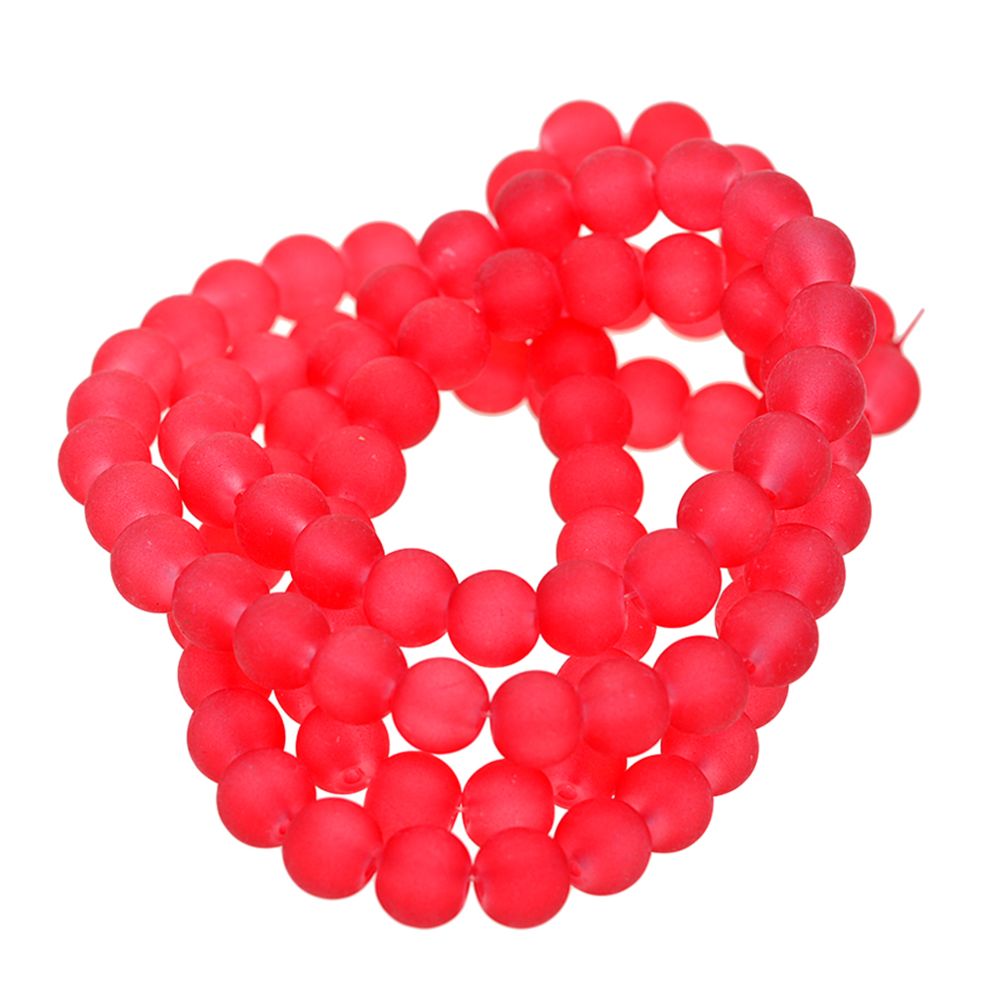 marque generique - perles rondes transparentes en verre dépoli 8mm pour la fabrication de bijoux, fabrication de rose rouge - Perles