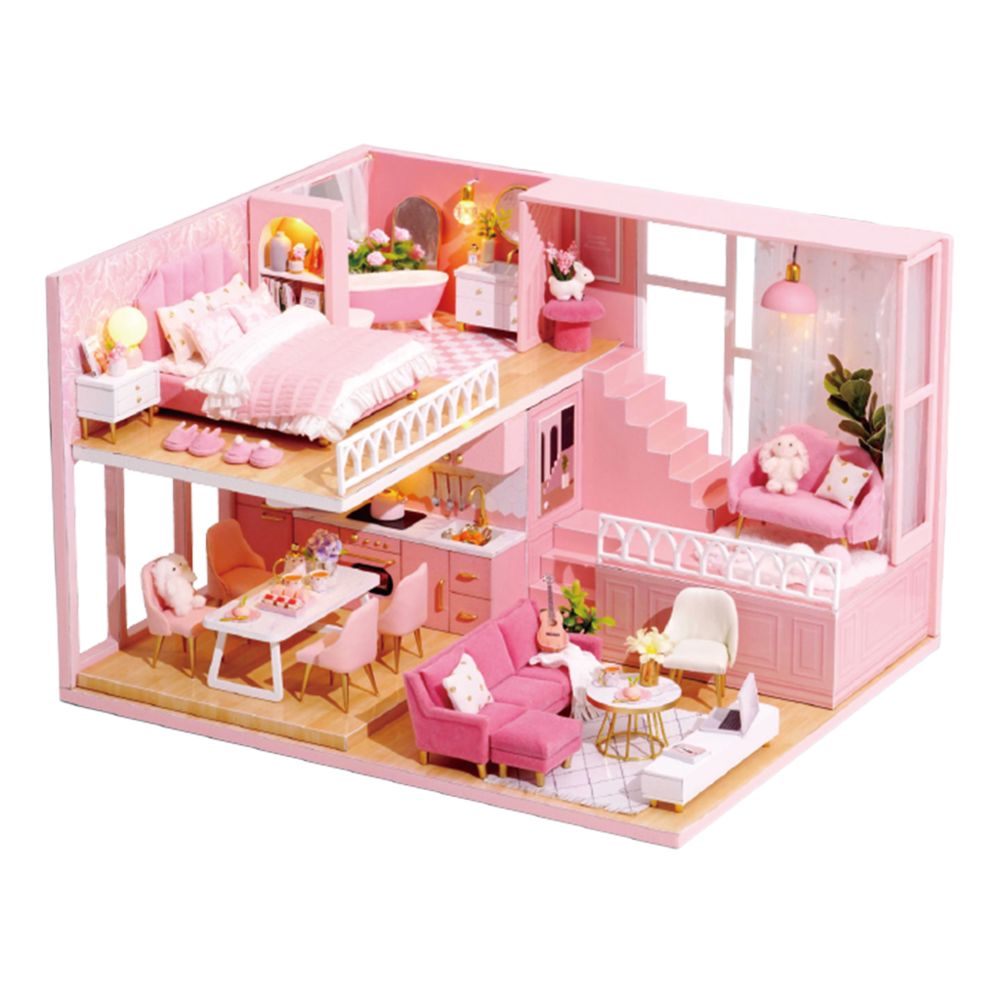 marque generique - Kit de Maison de poupée Bois DIY Doll house 1/24 - Poupées