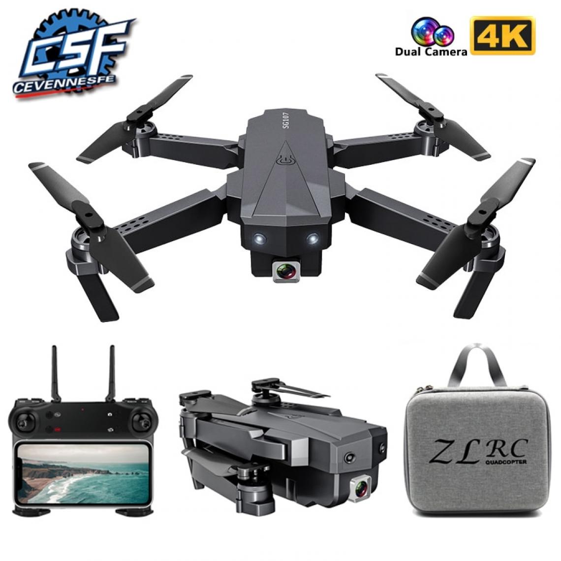 Universal - NEW SG107 Mini Drone WIFI 1080P FPV 4K HD Camera(Le noir) - Hélicoptères RC