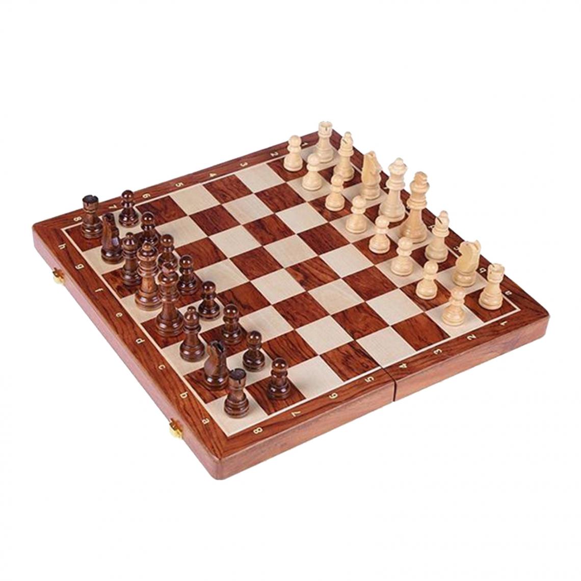 marque generique - Jeu D'échecs En Bois Sculpté En Bois de 39x39cm Compétitif - Jeux de stratégie