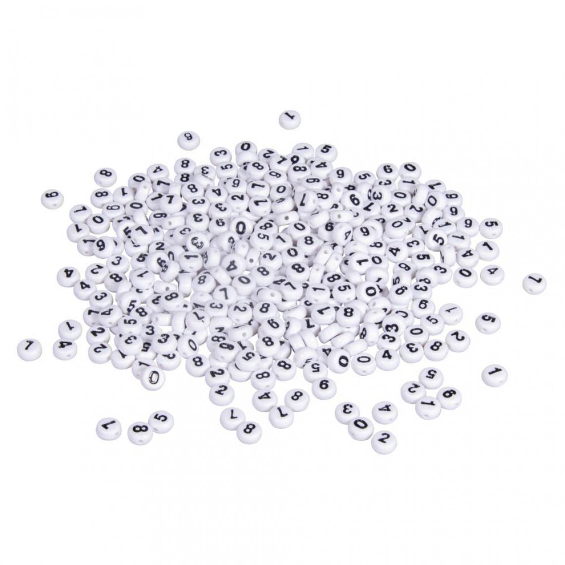 Rayher - Perles Chiffres rondes blanches ø 6 mm - Perles